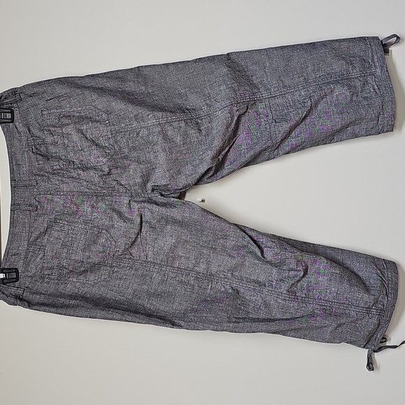 Eileen Fisher Blue Chambray Cargo Crop Pants Size Med - Picture 5 of 12